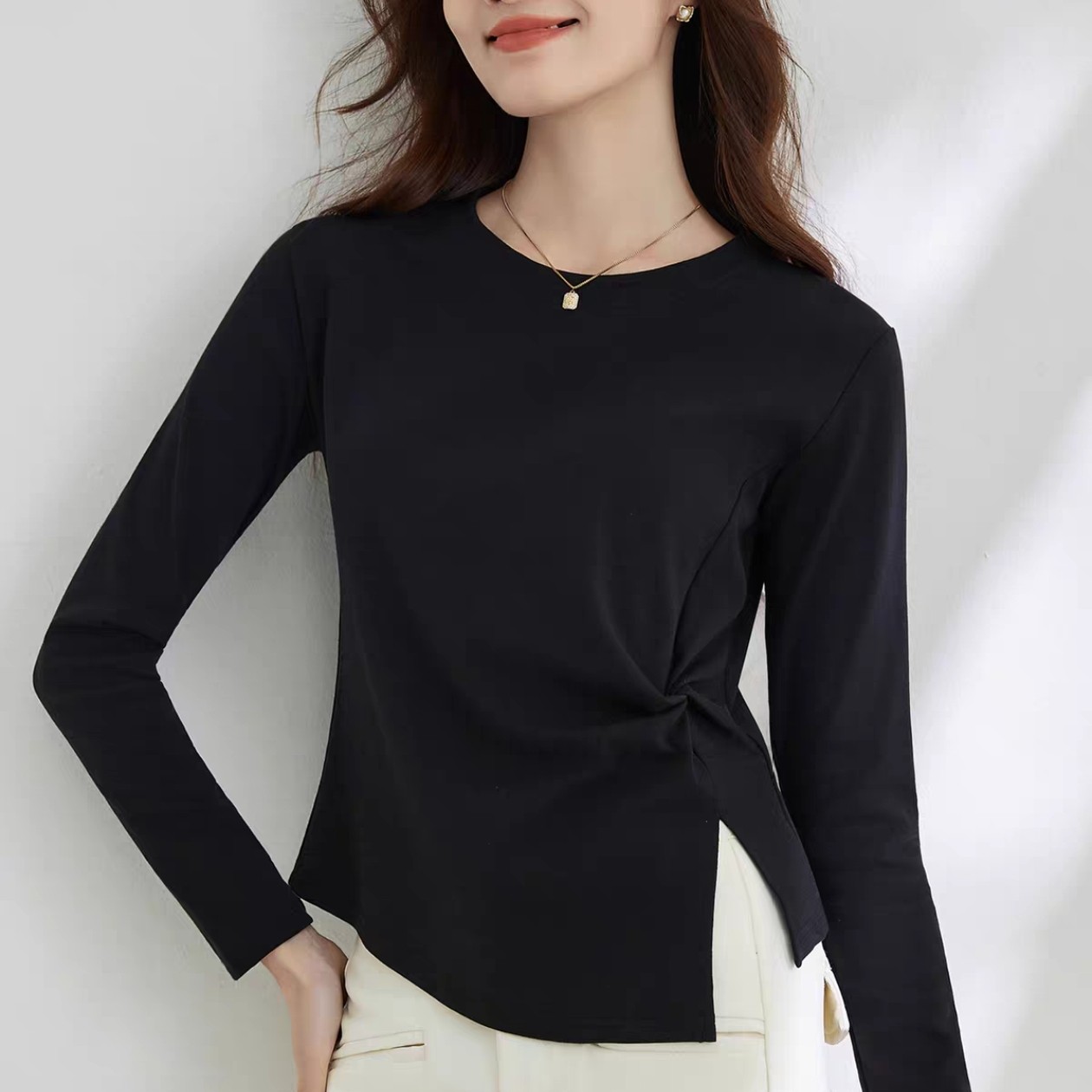 新款大码6651轻奢高级感磨毛打底上衣（以主播手里实物为主）