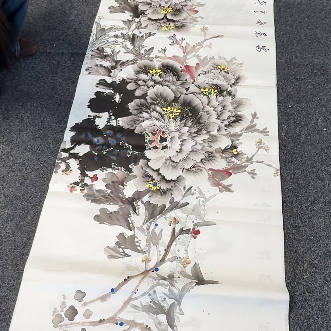 纯手绘国画作品好看小六尺