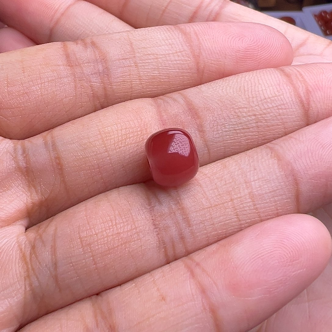 南红玛瑙未镶嵌珠宝奇石玫瑰红老型珠9mm