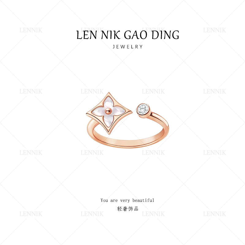   lennik/lennik-JJ经典轻奢百搭字母老花戒指