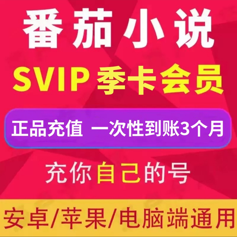 番茄小说季卡3个月一次性到账看小说免广告视频【非番茄畅听】