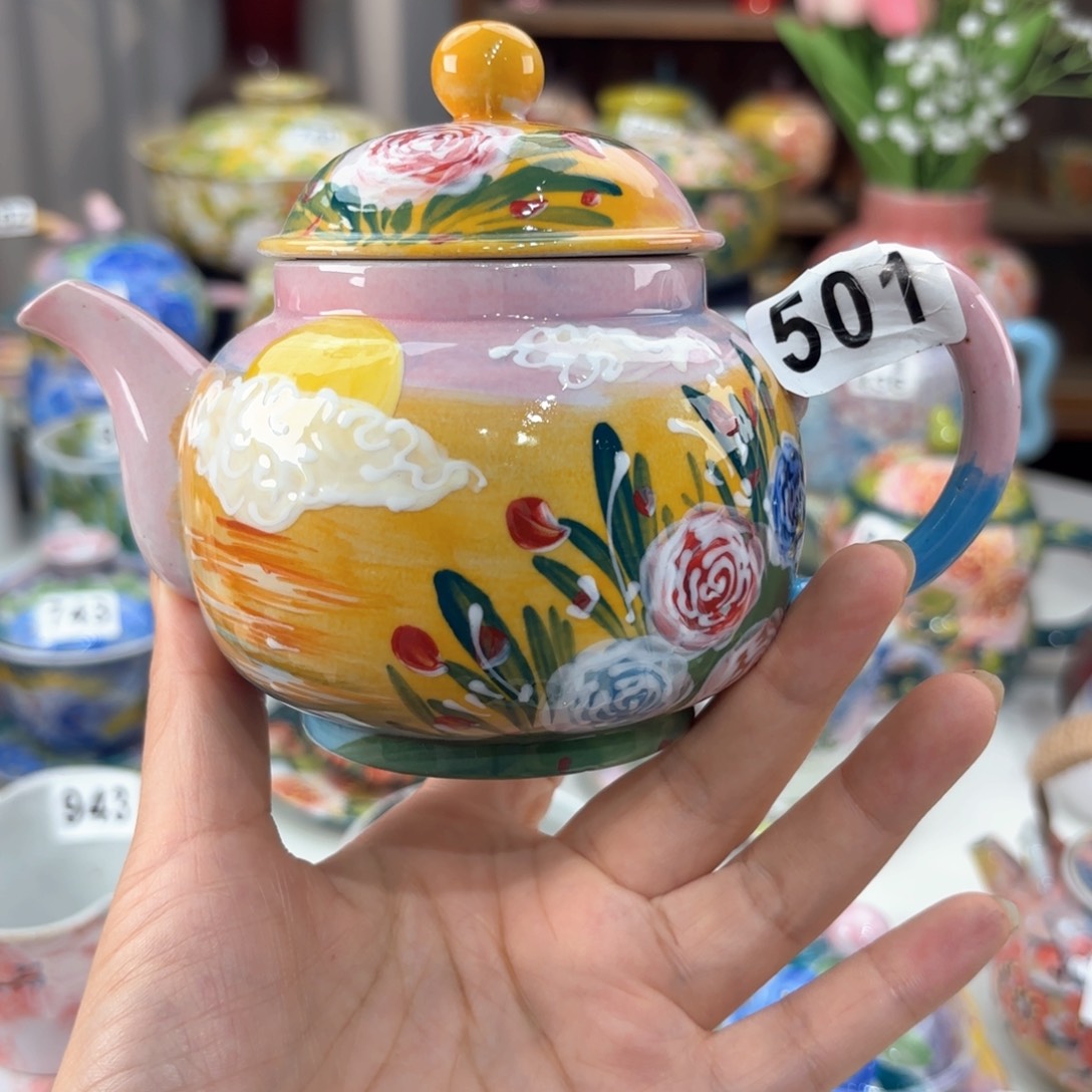 景德镇手绘高温釉下彩陶瓷茶具