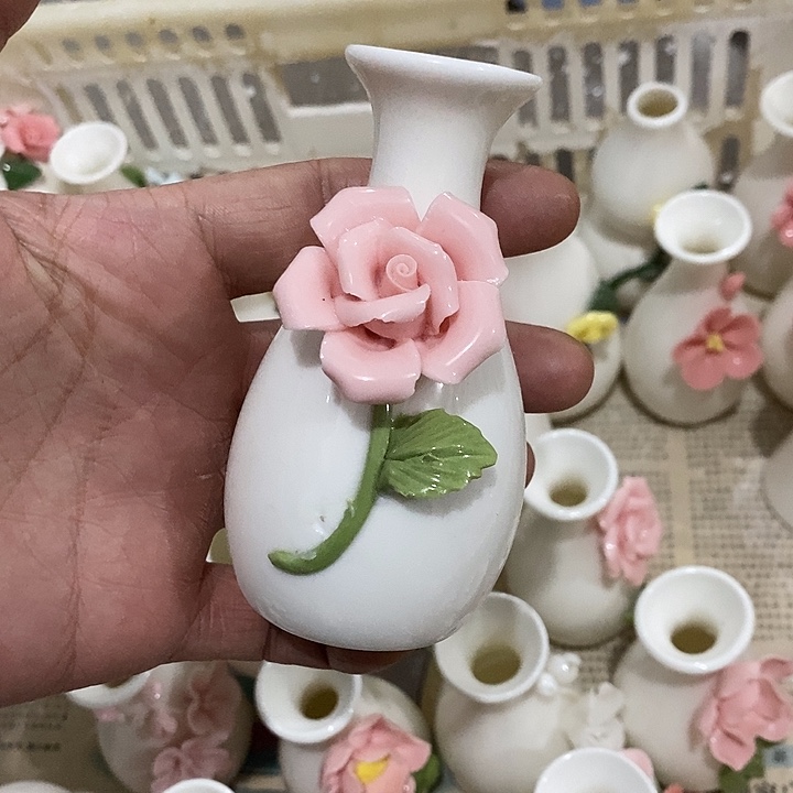 瓷片纯手工陶瓷花摆件瑕