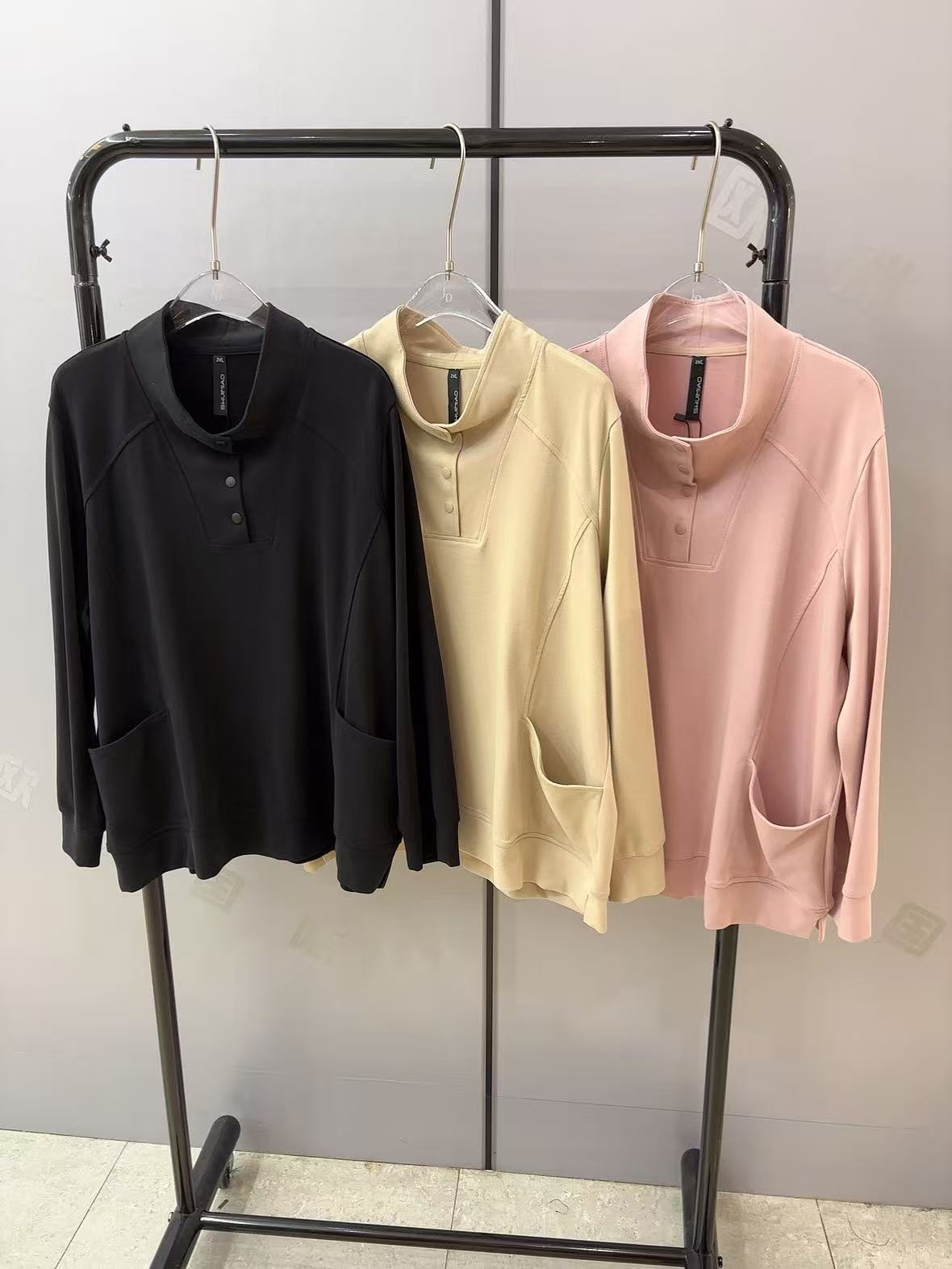 水淼25秋季新款1723-休闲时尚-短款磨毛小衫