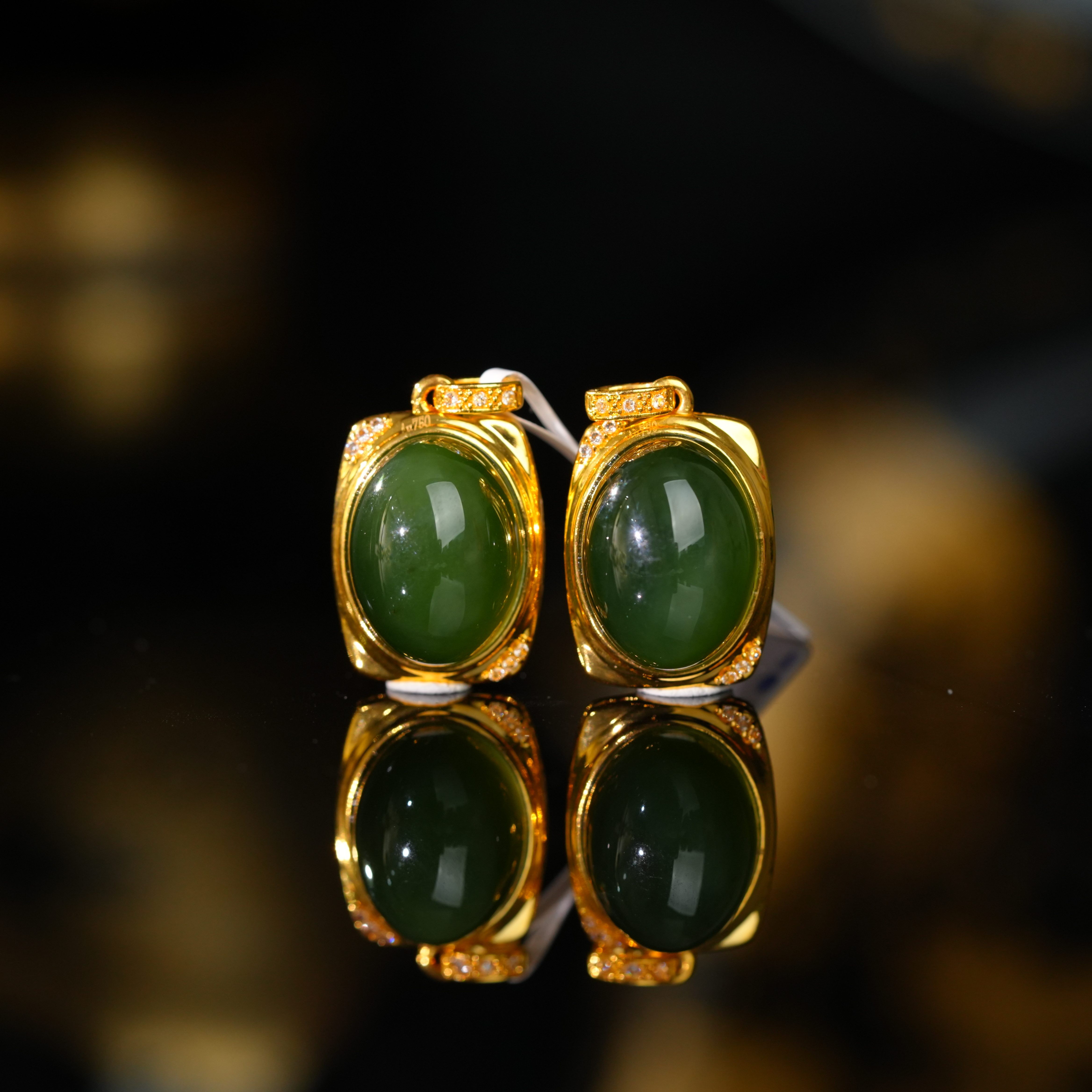 【初见珠宝】18k金和田玉吊坠1-1CH109X410【多样性发一件】