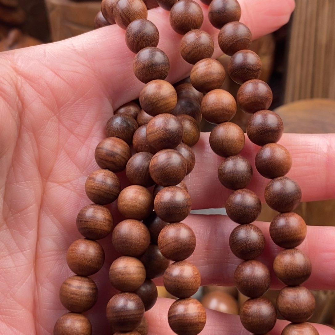 檀香木手串/手链家**宝老山檀香0.8108多圈焦糖