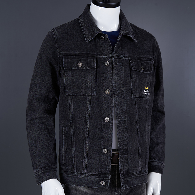 春秋款牛仔外套时尚百搭宽松夹克帅气韩版大码男士休闲翻领褂子潮
