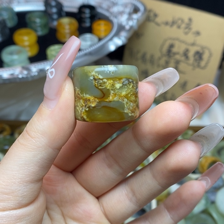 蛇纹石玉合金戒指5-19.0