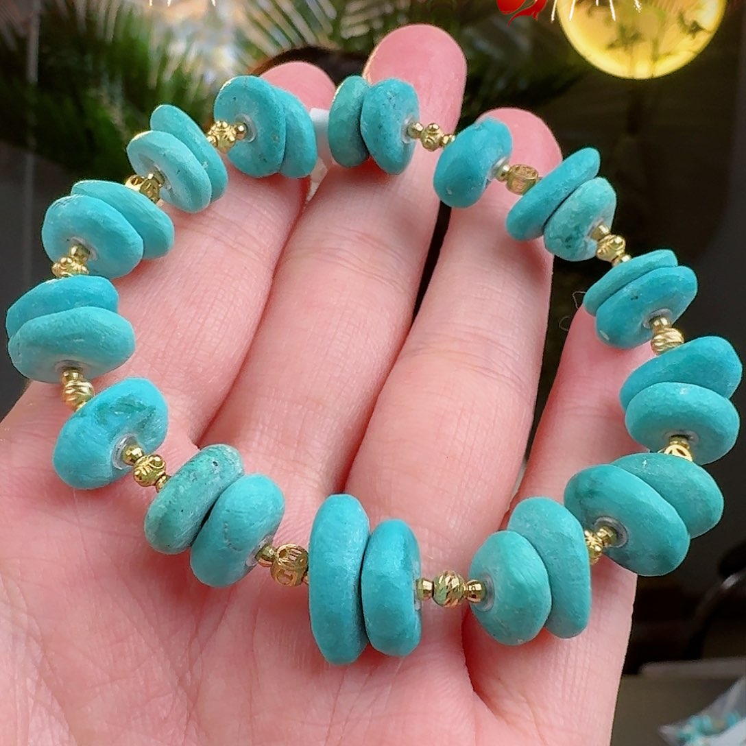 绿松石珠宝奇石18K金镶嵌