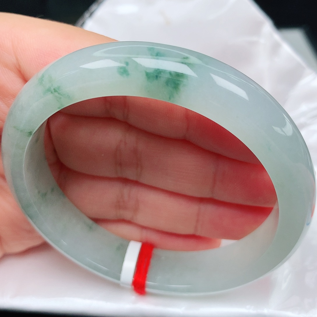 未镶嵌手镯翡翠8冰胶飘花