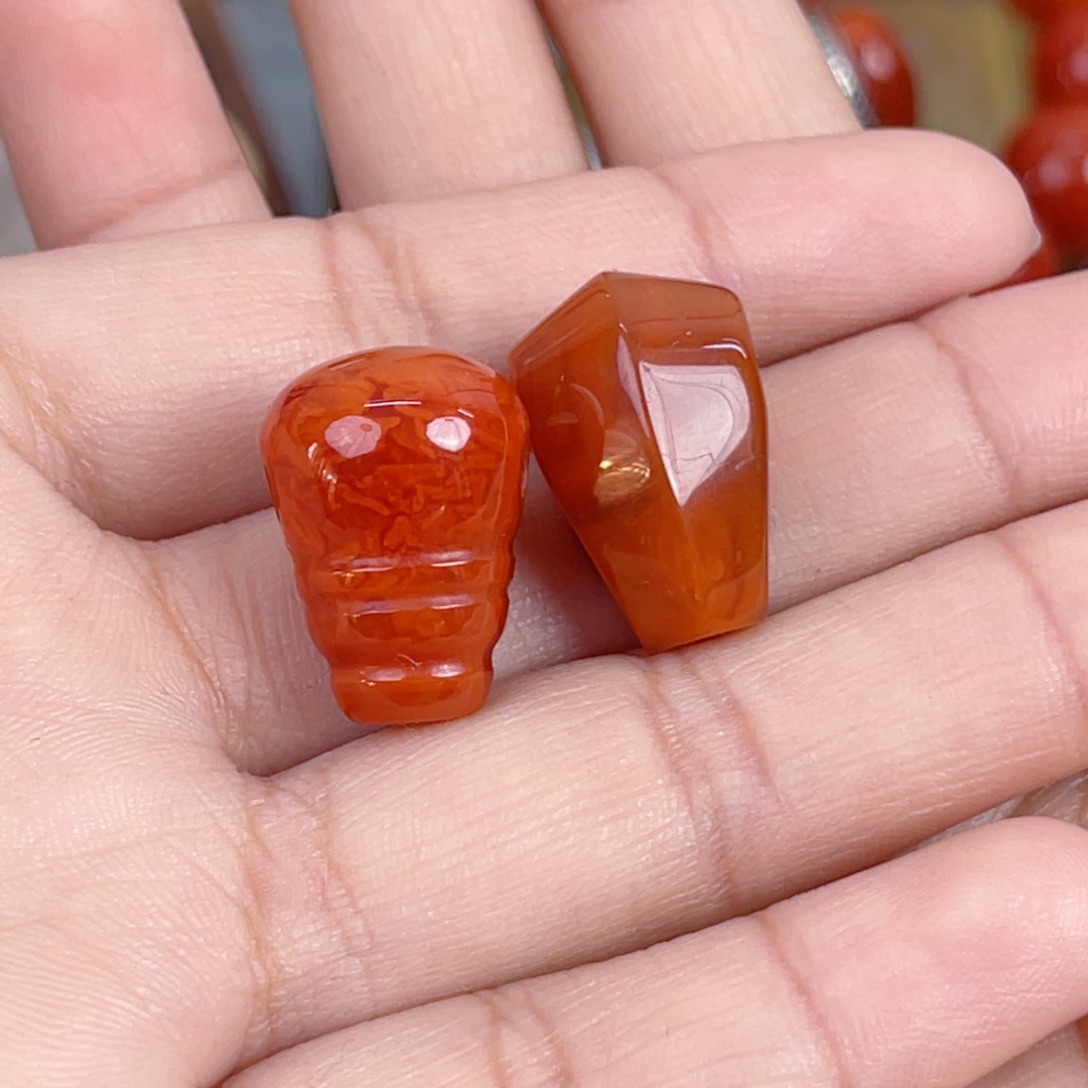 南红玛瑙未镶嵌瓦西三通13mm（多样式发其一）