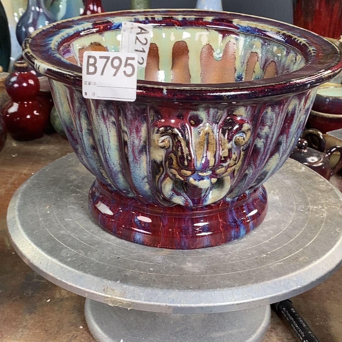 迪***泇紫砂彩名窑龙窑柴烧盆795。   