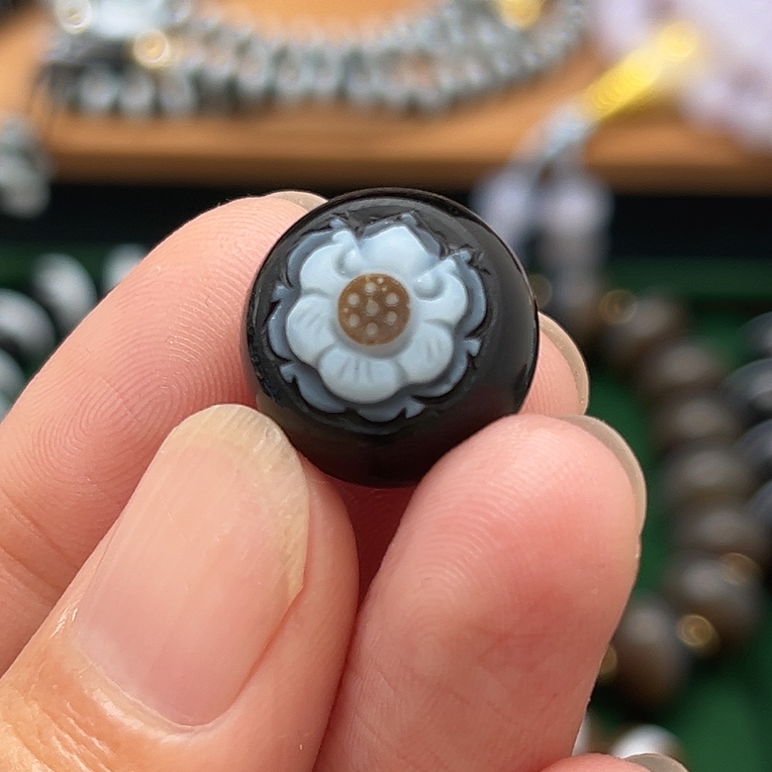 玛瑙/玉髓合金单珠