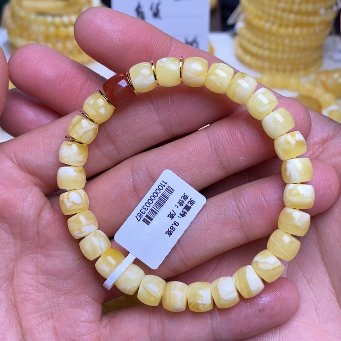 【闪购商品】蜜蜡裸石未镶嵌8+直切手串