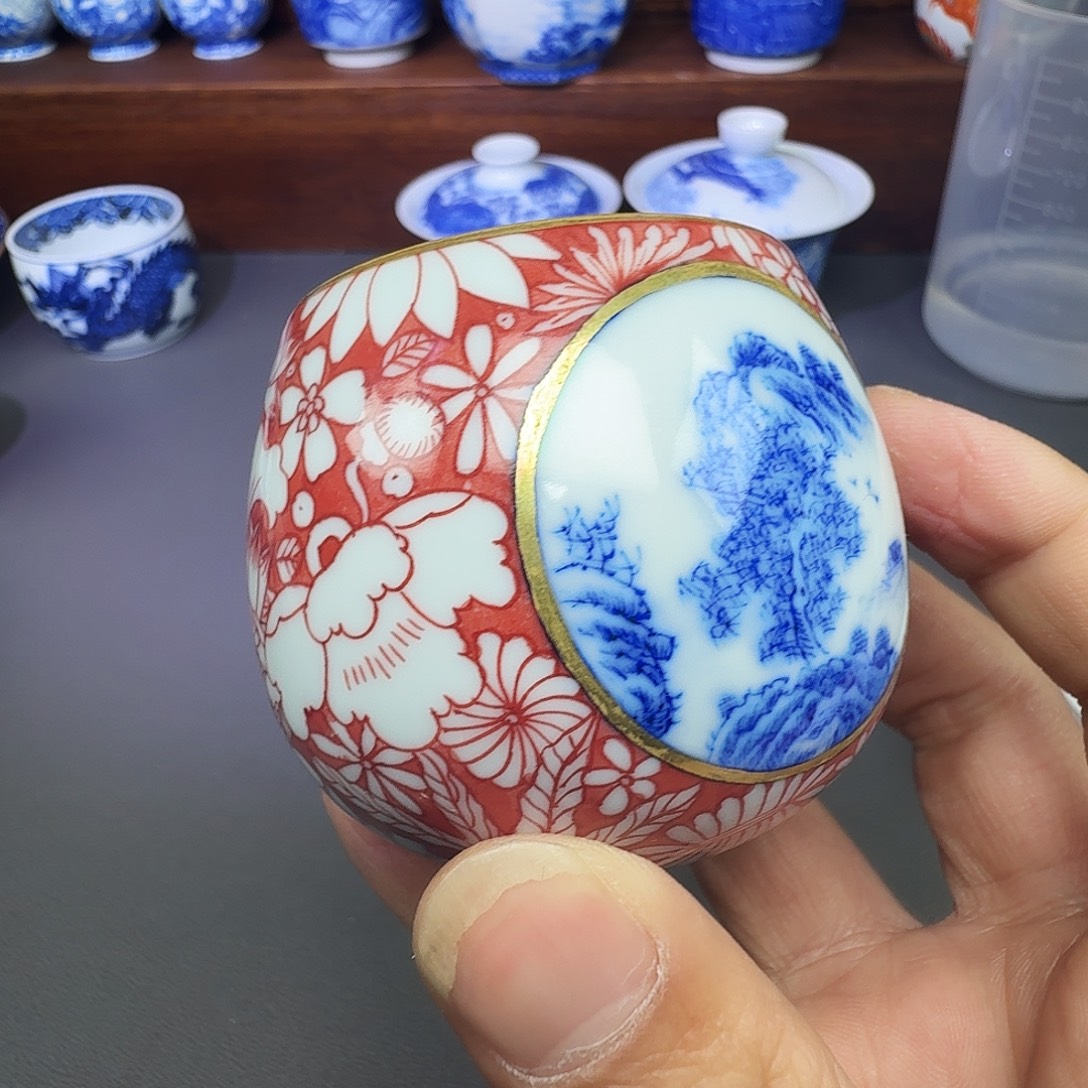 泥塑主人杯手工手绘