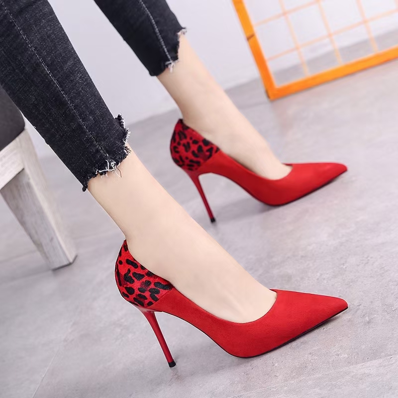 039时尚百搭（000-200）气质细高跟百搭尖头浅口高跟鞋舒适性感女士