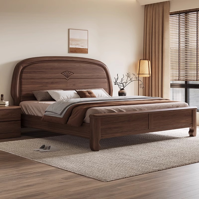 631#南美黑胡桃实木大床双人主卧婚床实木床