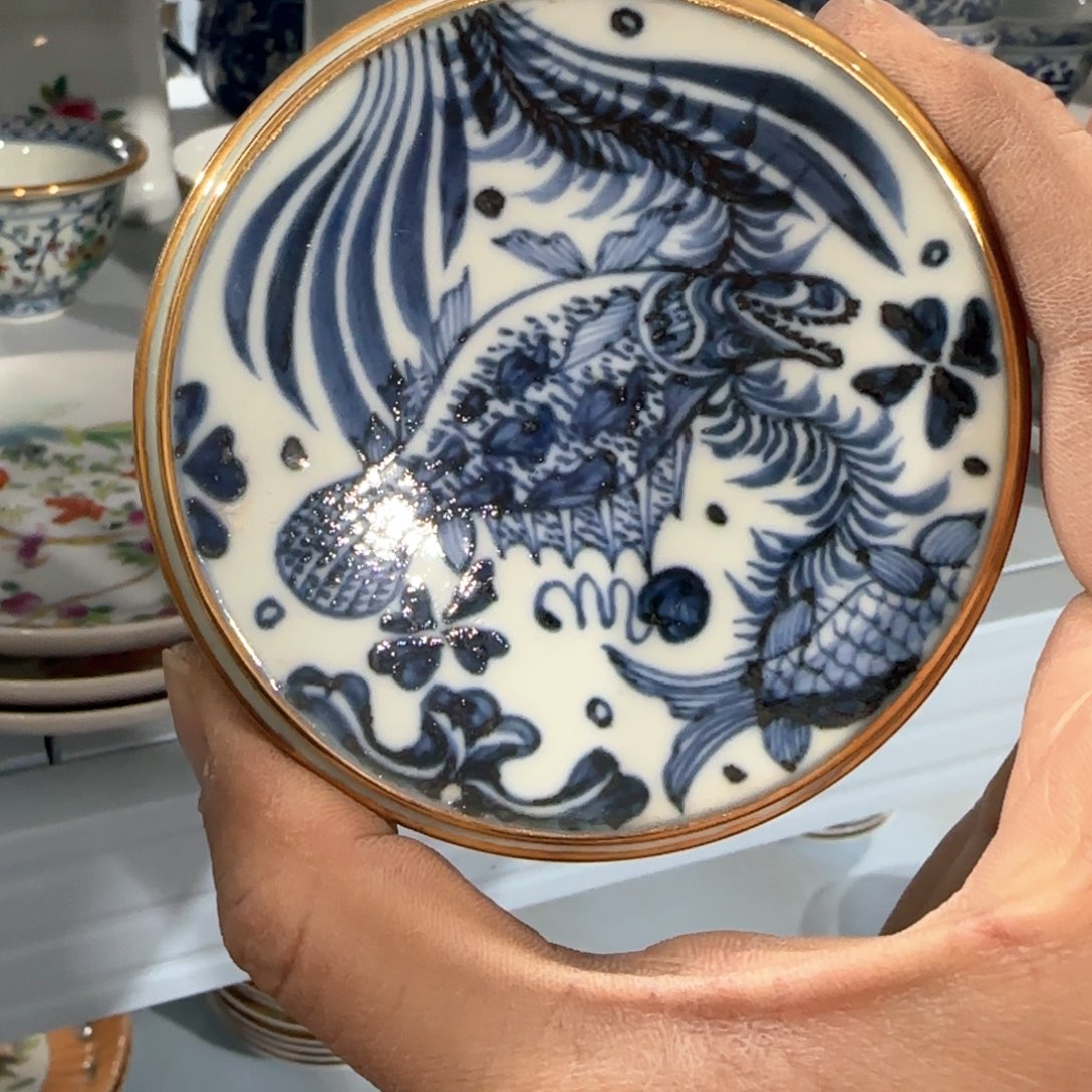 瓷片摆件手绘瓷器全部处理