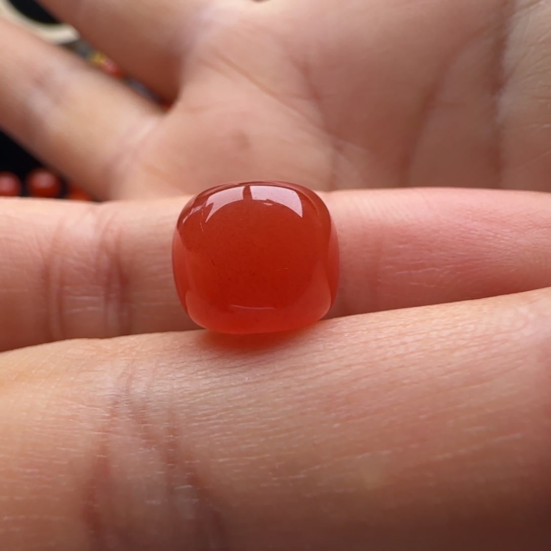 南红玛瑙未镶嵌老型11x9.7孔沙点