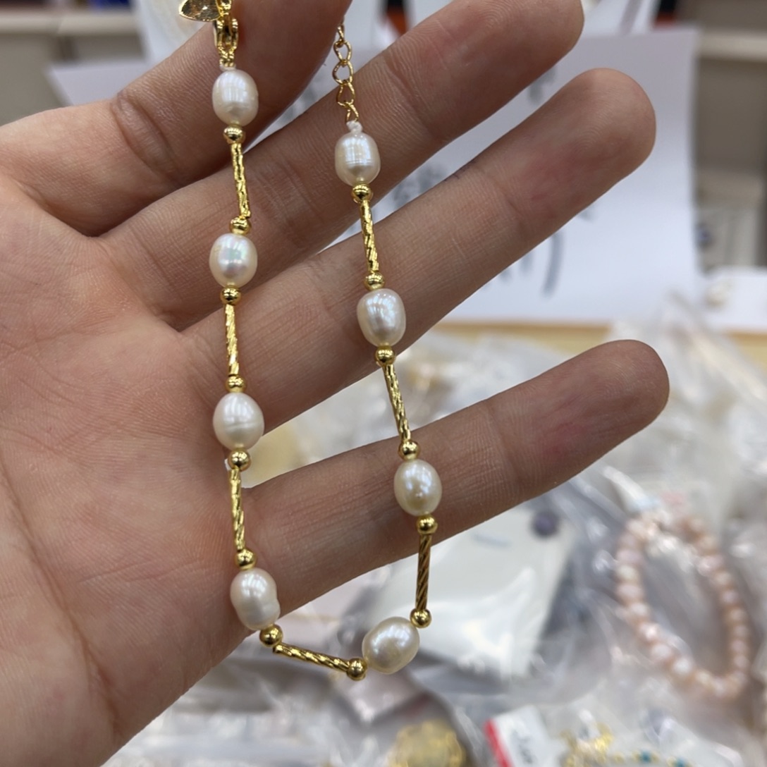 淡水珍珠颈饰合金843