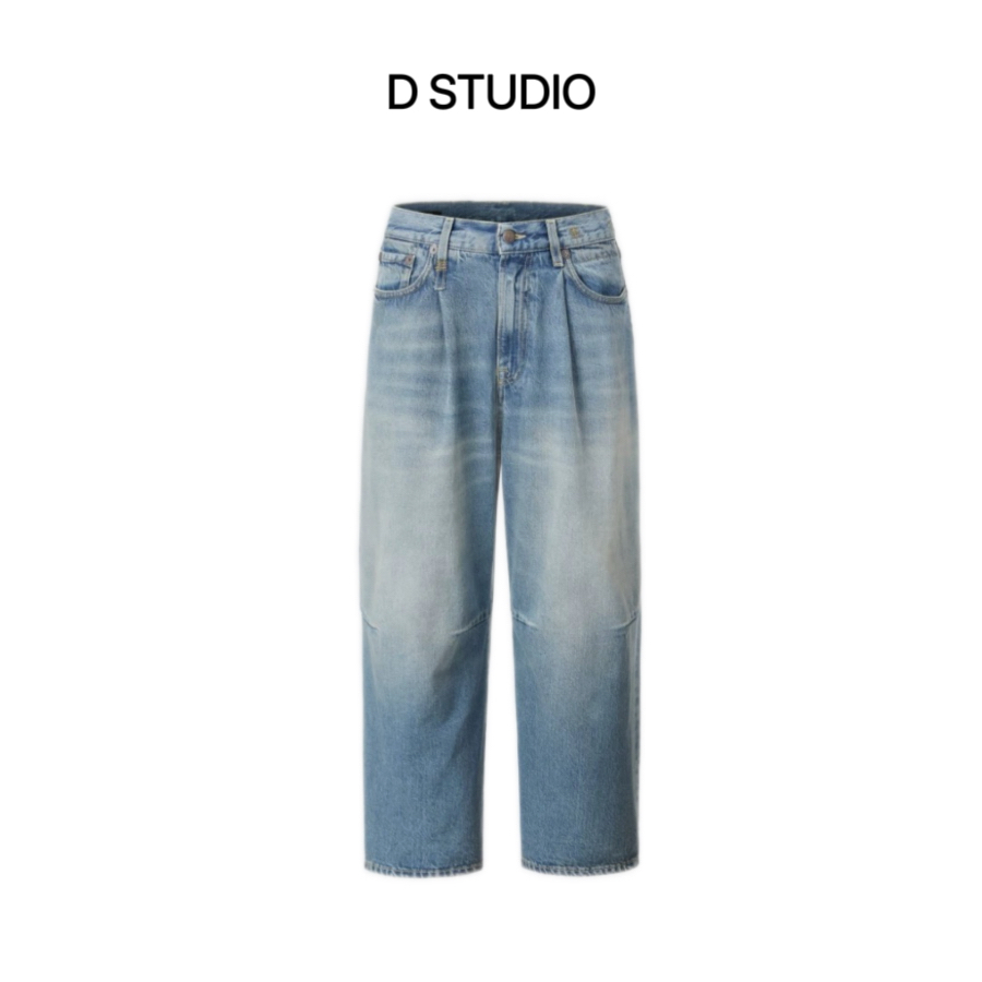 D STUDIO 浅色阔腿牛仔裤 D2541