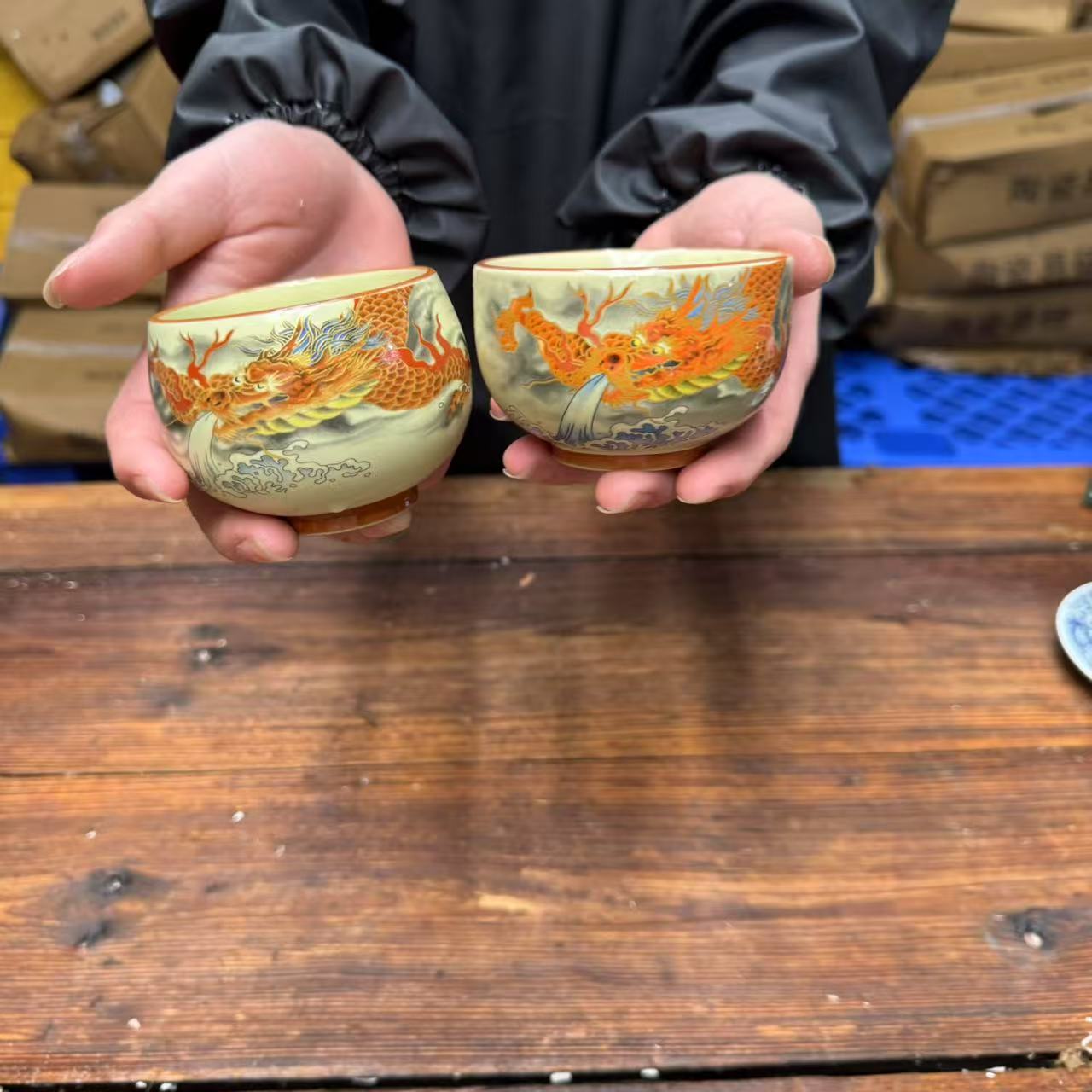 【闪购商品】龙吸水铜钱对杯