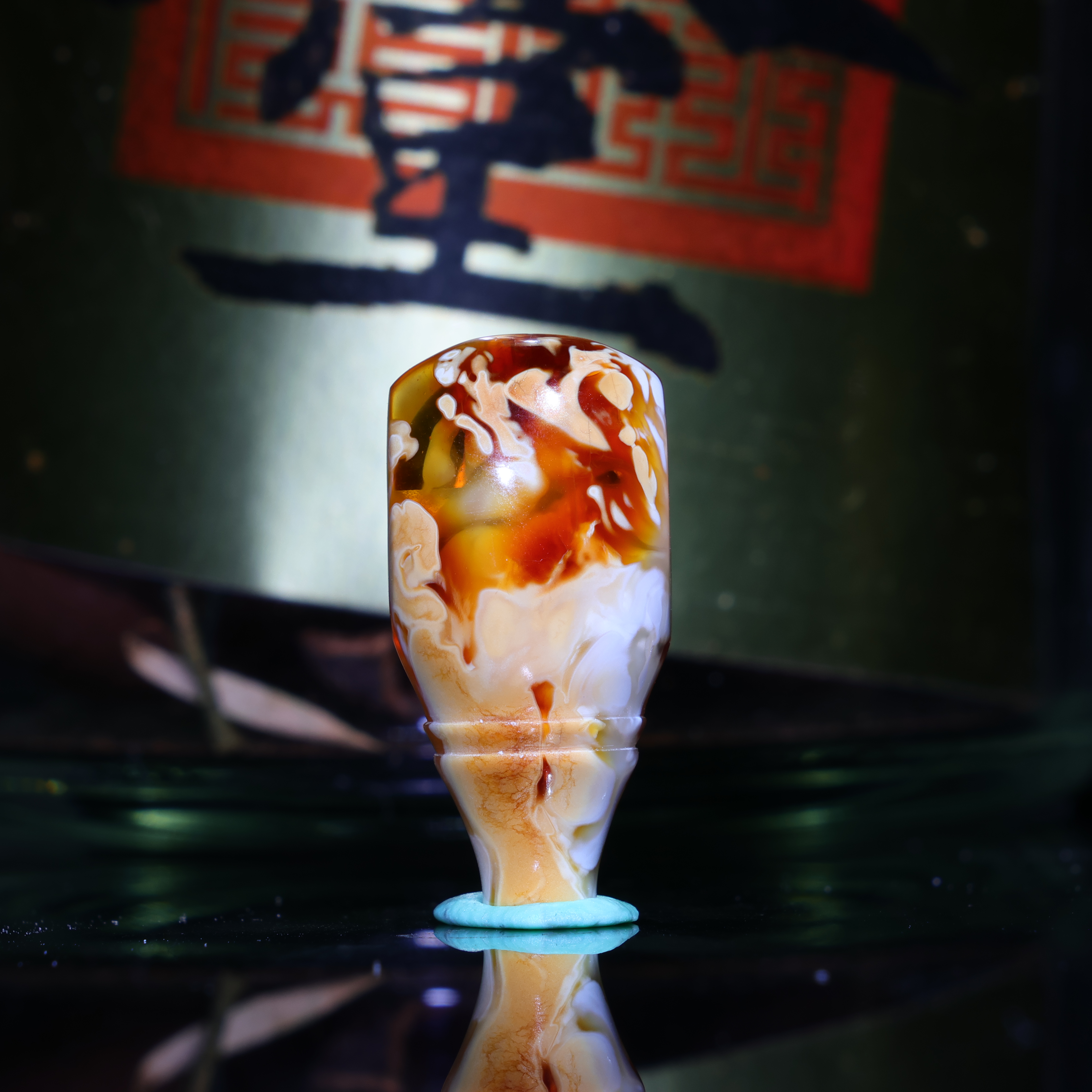 12m蜜蜡三通天然原矿一物一图彩沁色金白溶洞妖孽孤品一体三通Z84