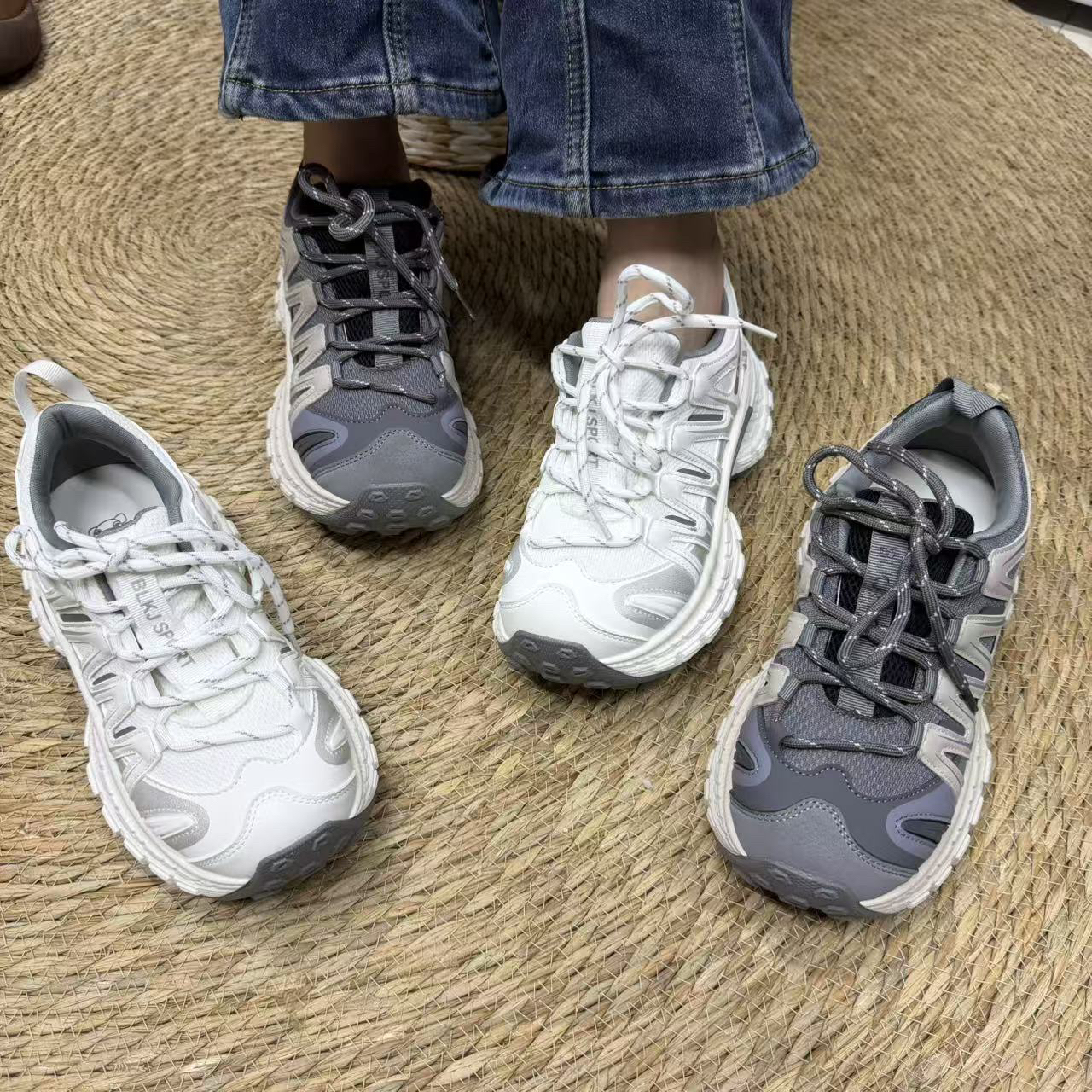 6942145新款2026春秋纯色系带季厚底休闲单鞋舒适百搭女鞋