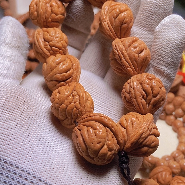 手串桃核风**头龙纹桃核