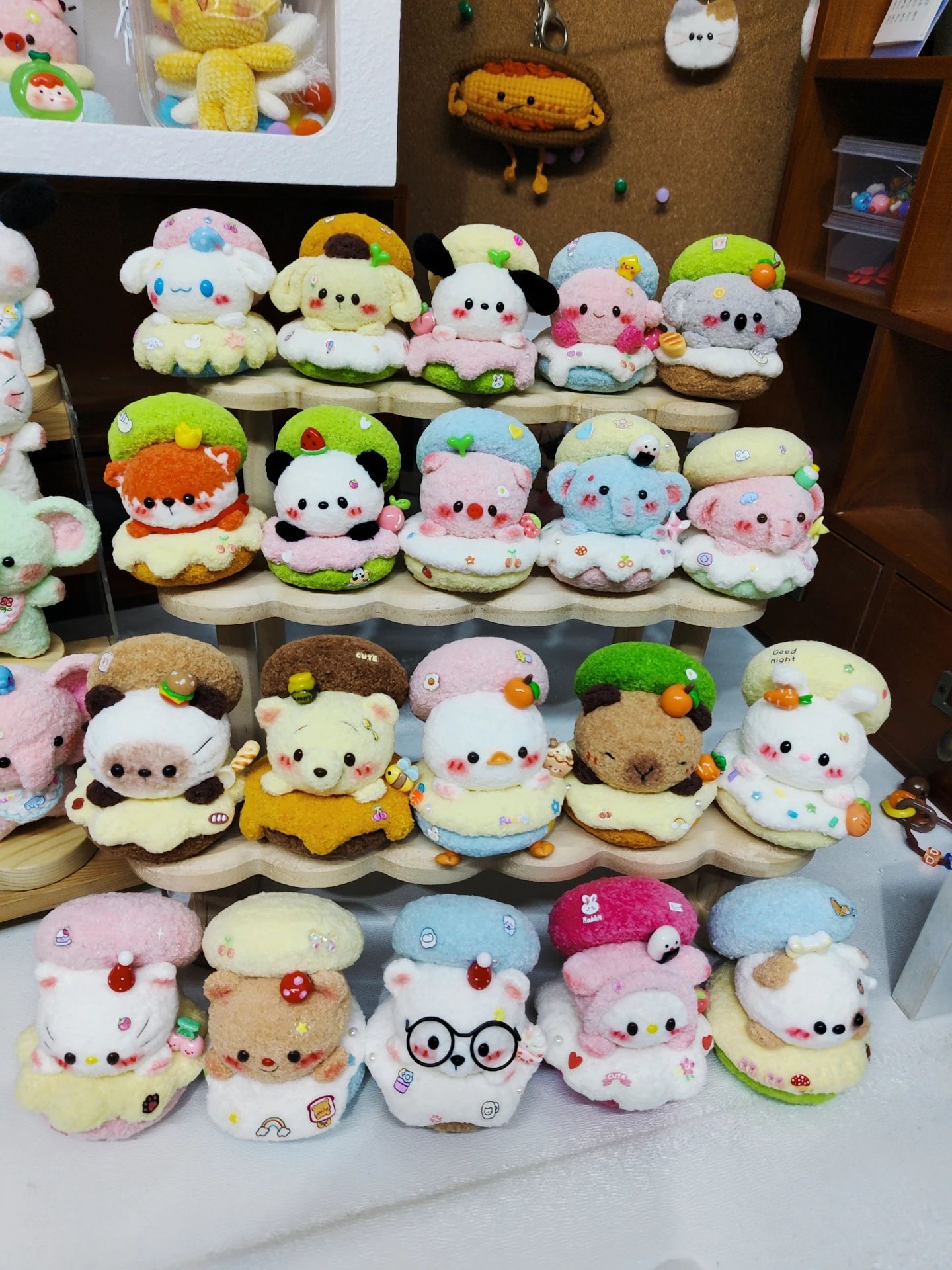 奶糕系列 马卡龙奶糕毛线玩偶摆件