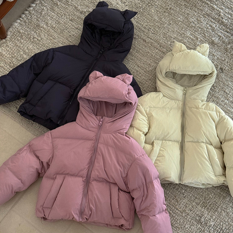 【星妈专享】新国标90白鸭绒保暖羽绒服儿童连帽面包服外套-F25039