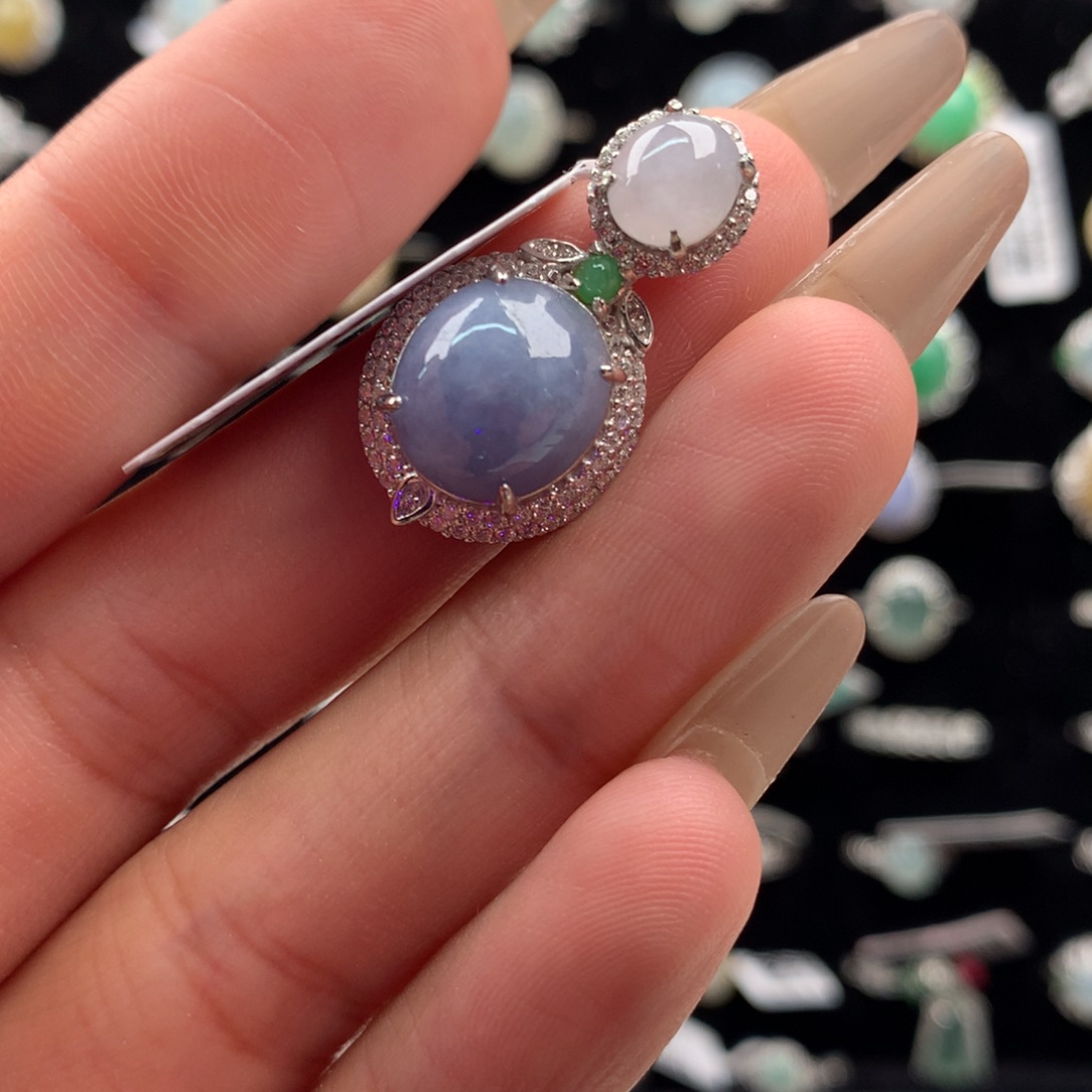 颈饰银S925镶嵌翡翠吊坠