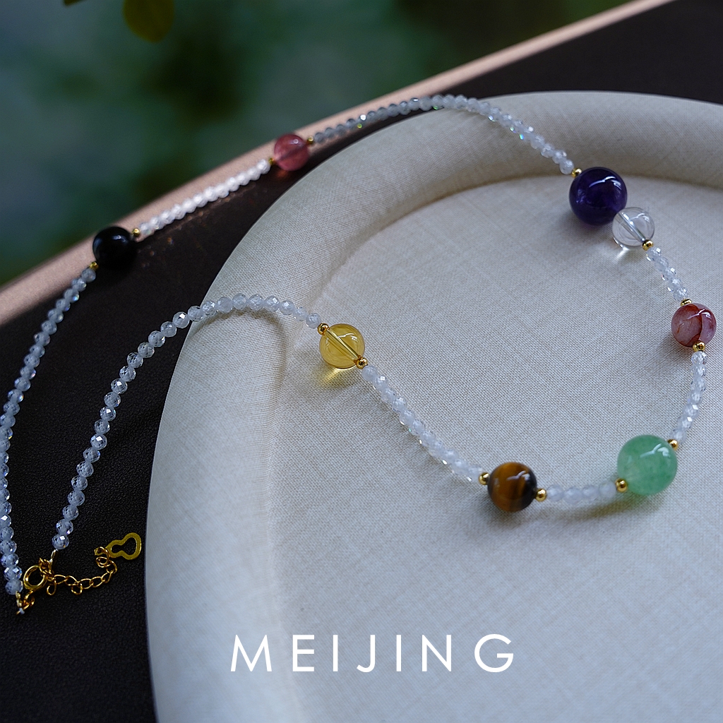 时尚百搭简约天然水晶项链复古小众