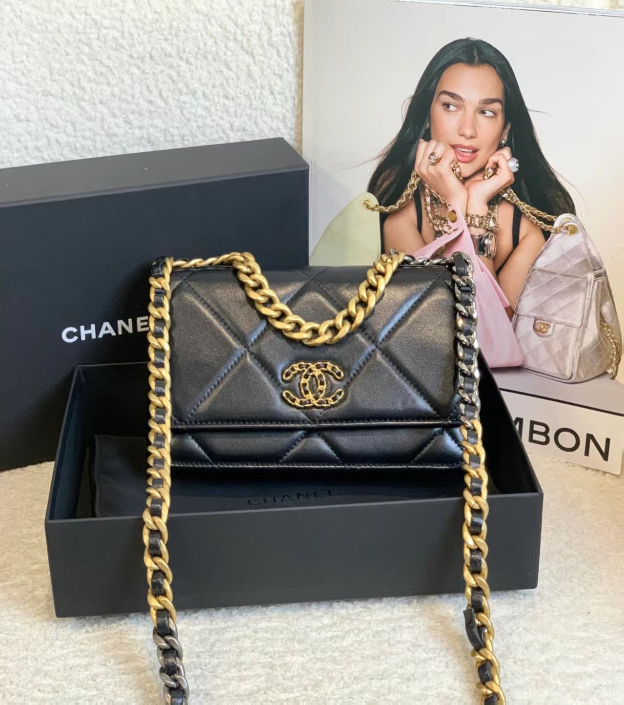 99新 Chanel/香奈儿 壹臻/23C黑金羊19bag woc 33151529