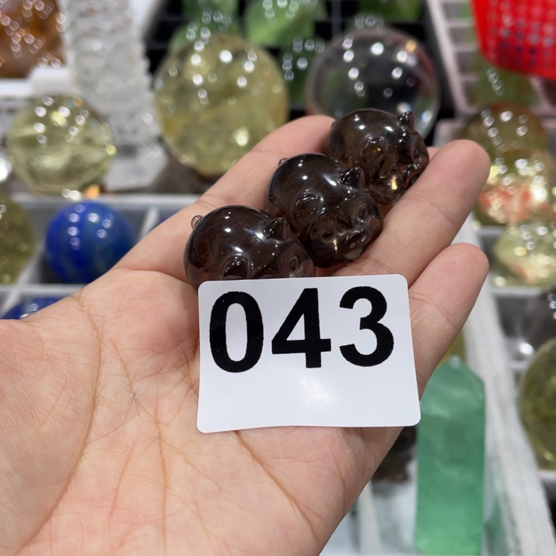 L***钵水晶未镶嵌大型摆件（非配饰）三个一单043