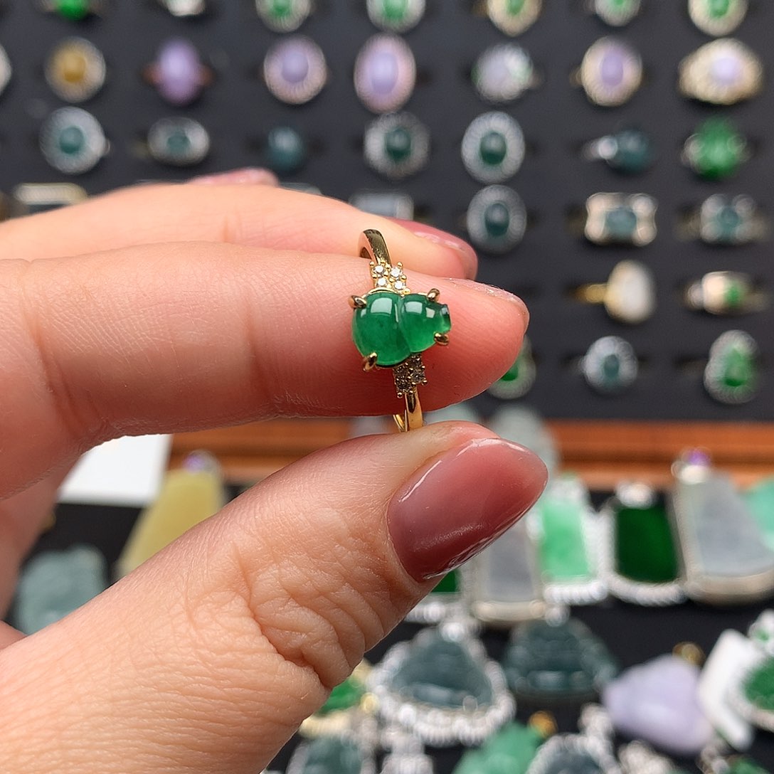 翡翠戒指银S925镶嵌戒指925