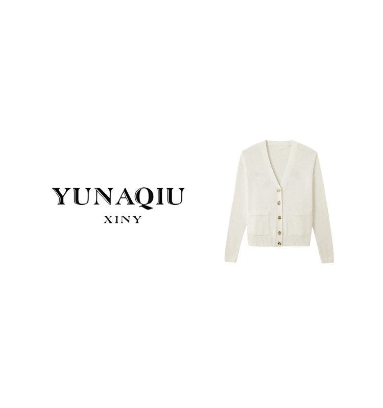 YUNAQIU-常规款毛针织衫提花落肩袖糯米衣上衣-1182