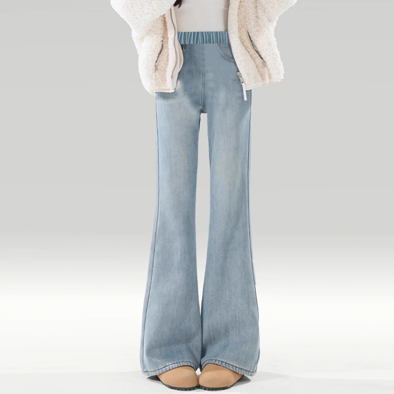 孕妇抽绳牛仔裤长裤春季外穿喇叭裤无托腹孕妇裤春秋显瘦微喇裤