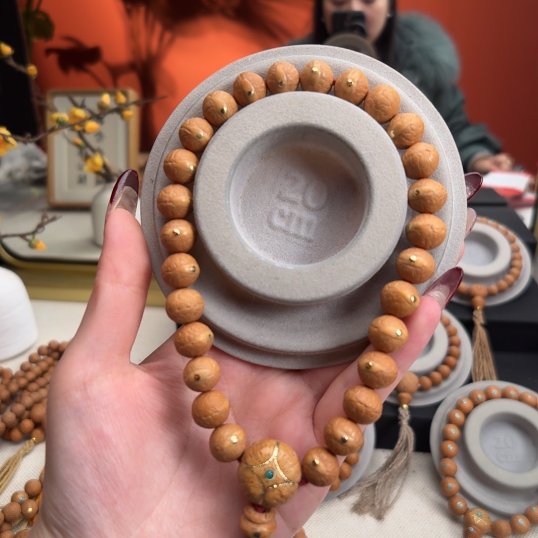 凤眼菩提手串11mm铁籽素串铜钉27颗新籽