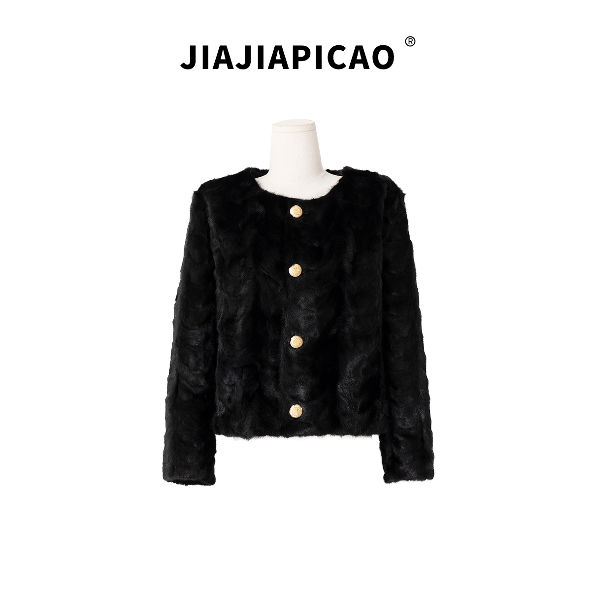 【佳佳推荐】新品轻奢简约水貂毛皮草外套/6611-1