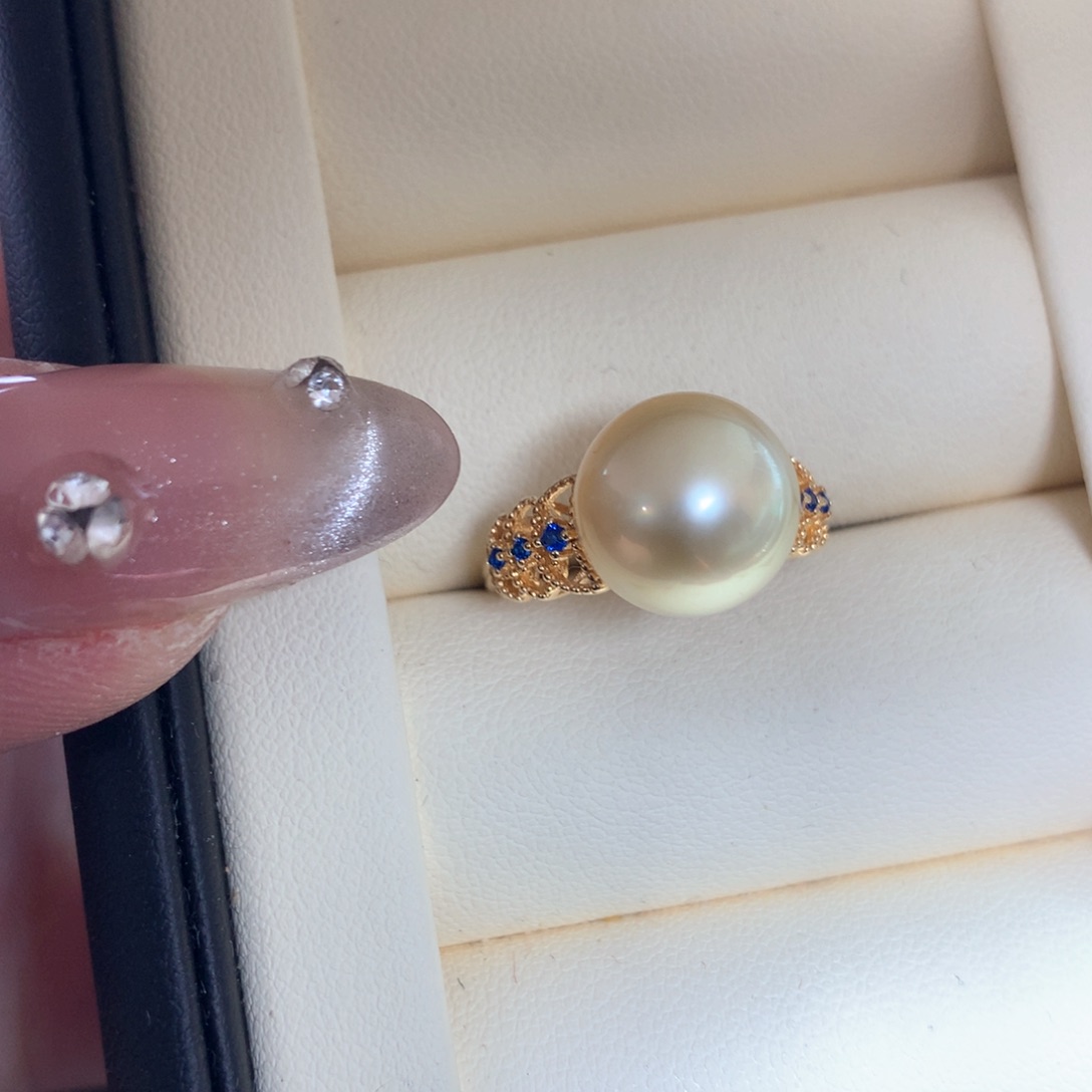 海水珍珠戒指银S925镶嵌