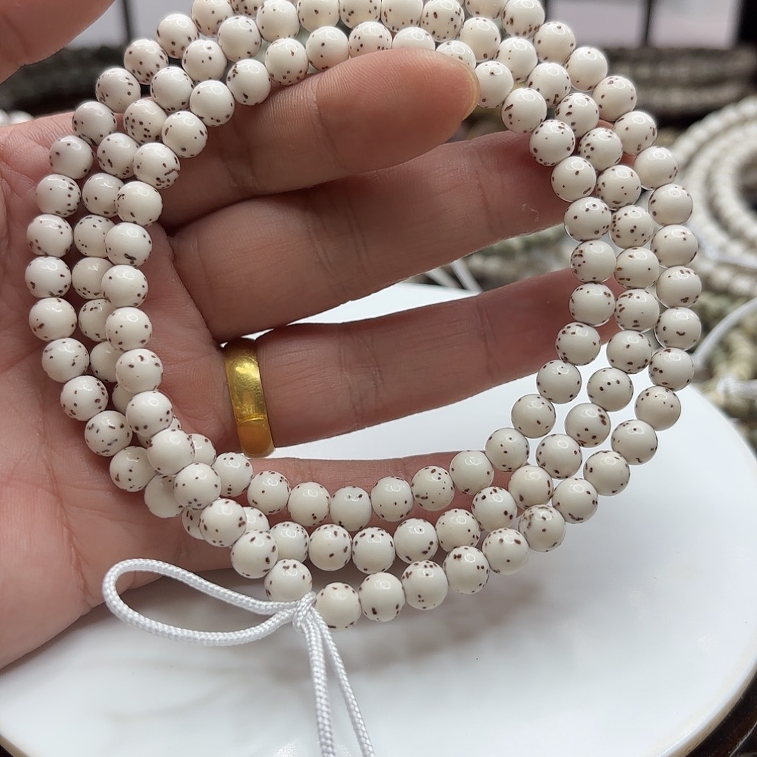 手串星月菩提7龙蛋通体大留白