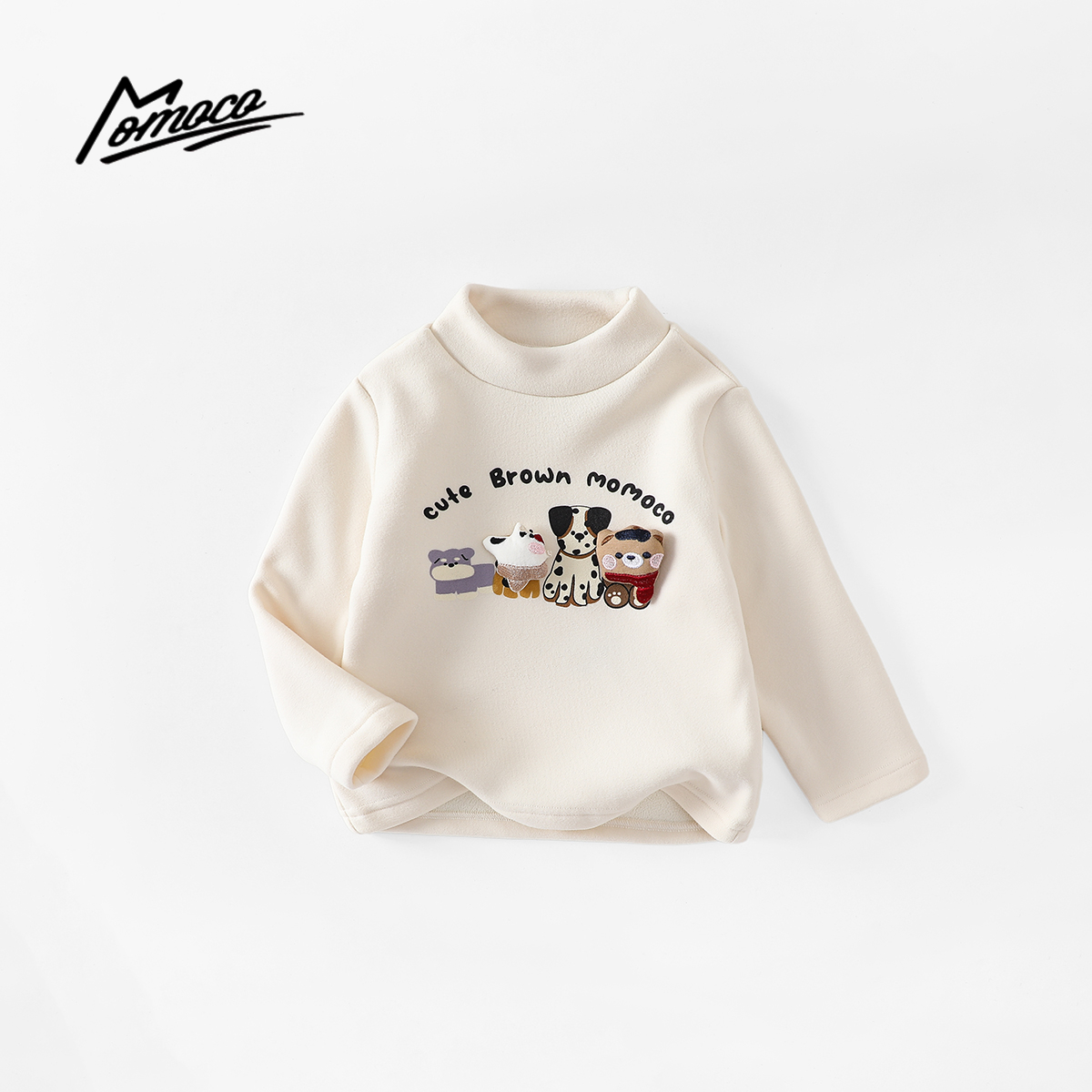 MOMOCO2025男童冬季儿童可爱卡通刺绣花边打底77430239010