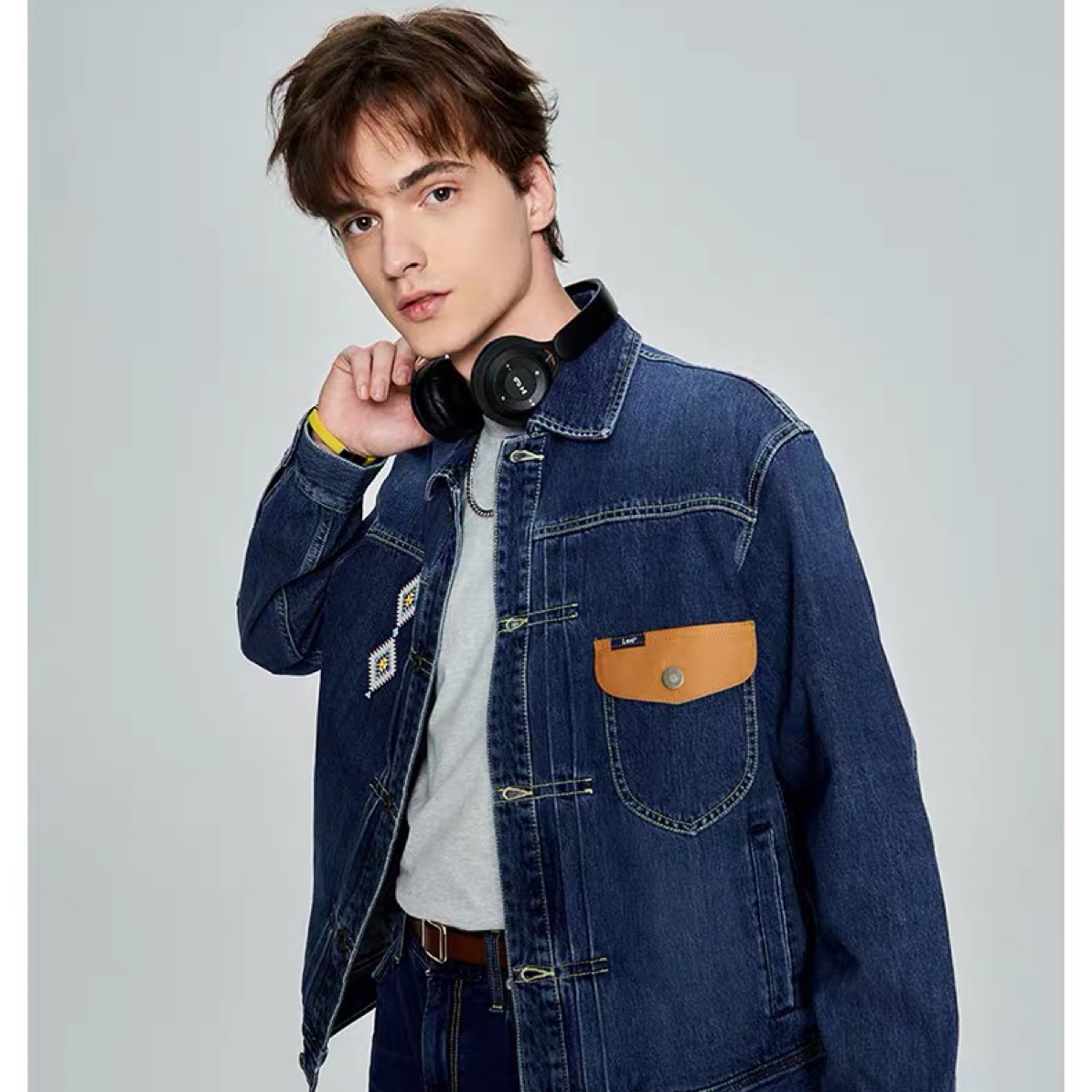 正品Lee 男复古牛仔夹克外套 S码 LMT004982101291