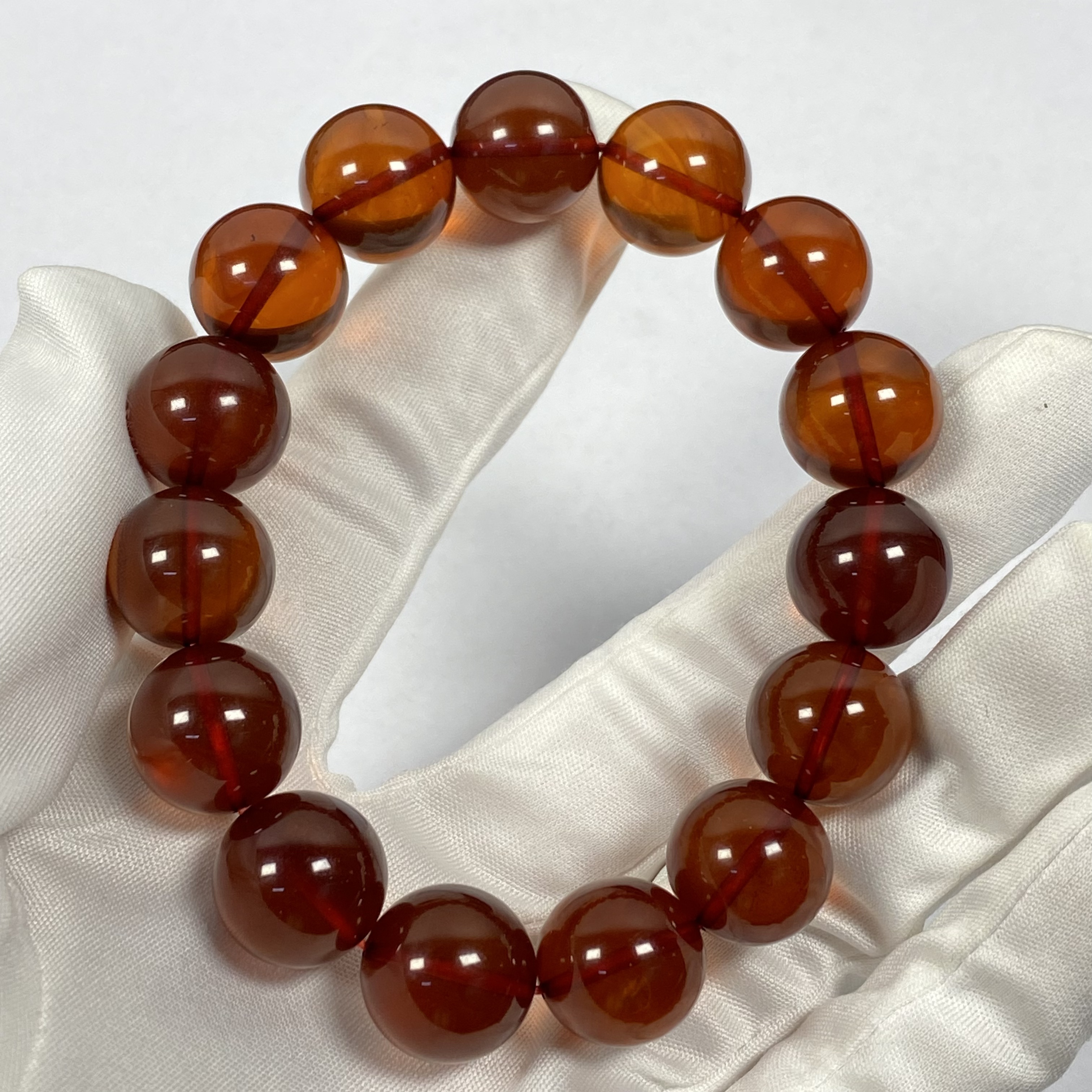 【亿轩珠宝】ZX121903缅珀血珀圆珠单圈素串14mm+