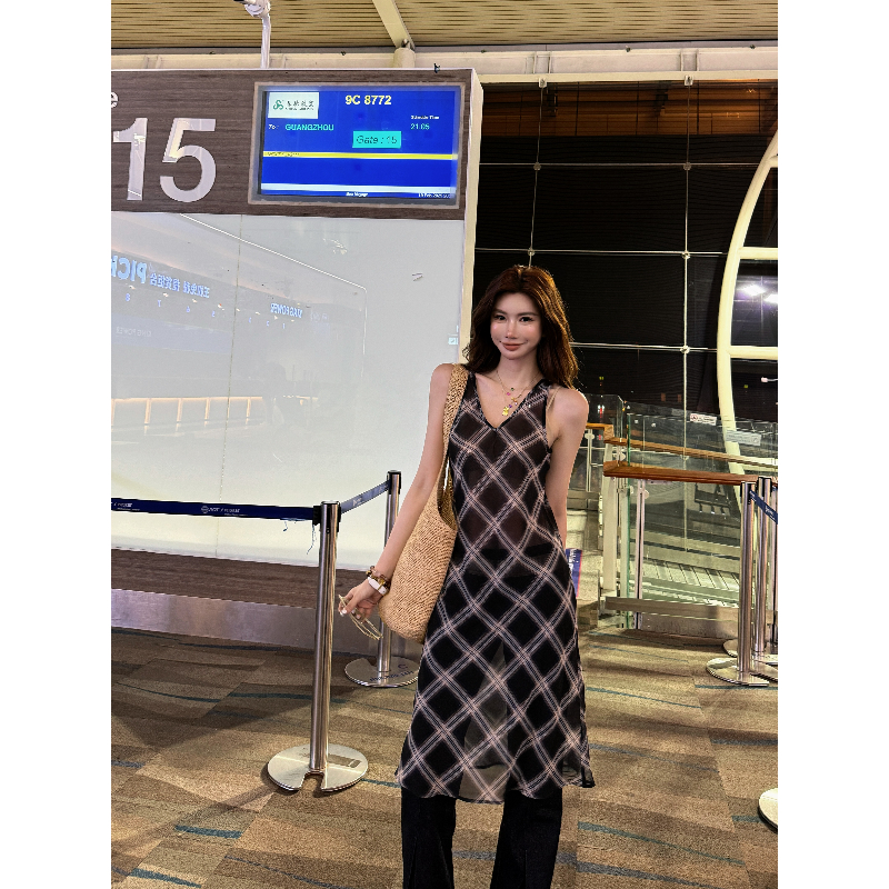 婉君【菱格背心裙】韩系气质宽松休闲百搭菱格背心上衣LWJ25A1T480