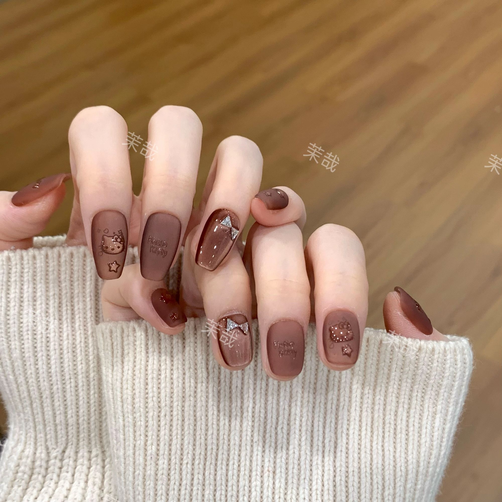茉哉现货【可可kitty】纯手工定制拆卸穿戴甲A4549