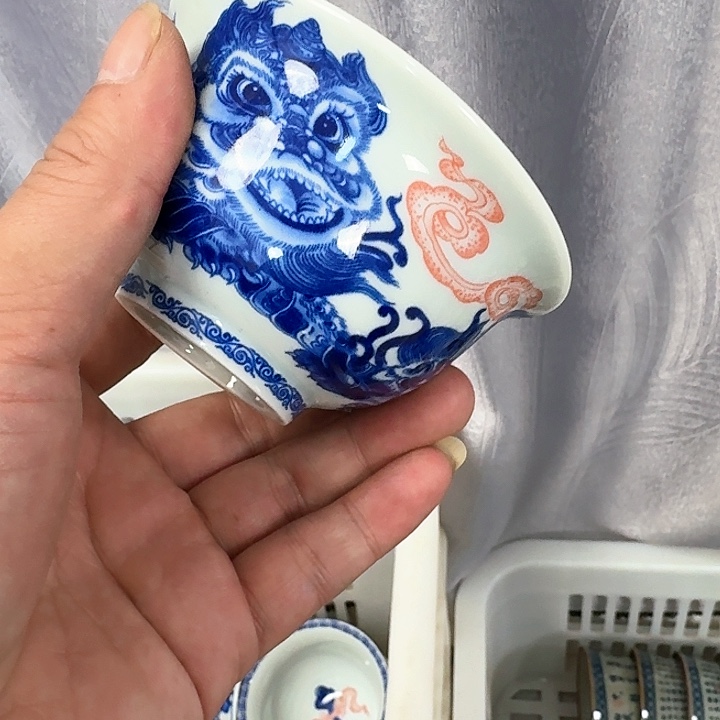 杯醒狮大压手杯景德镇