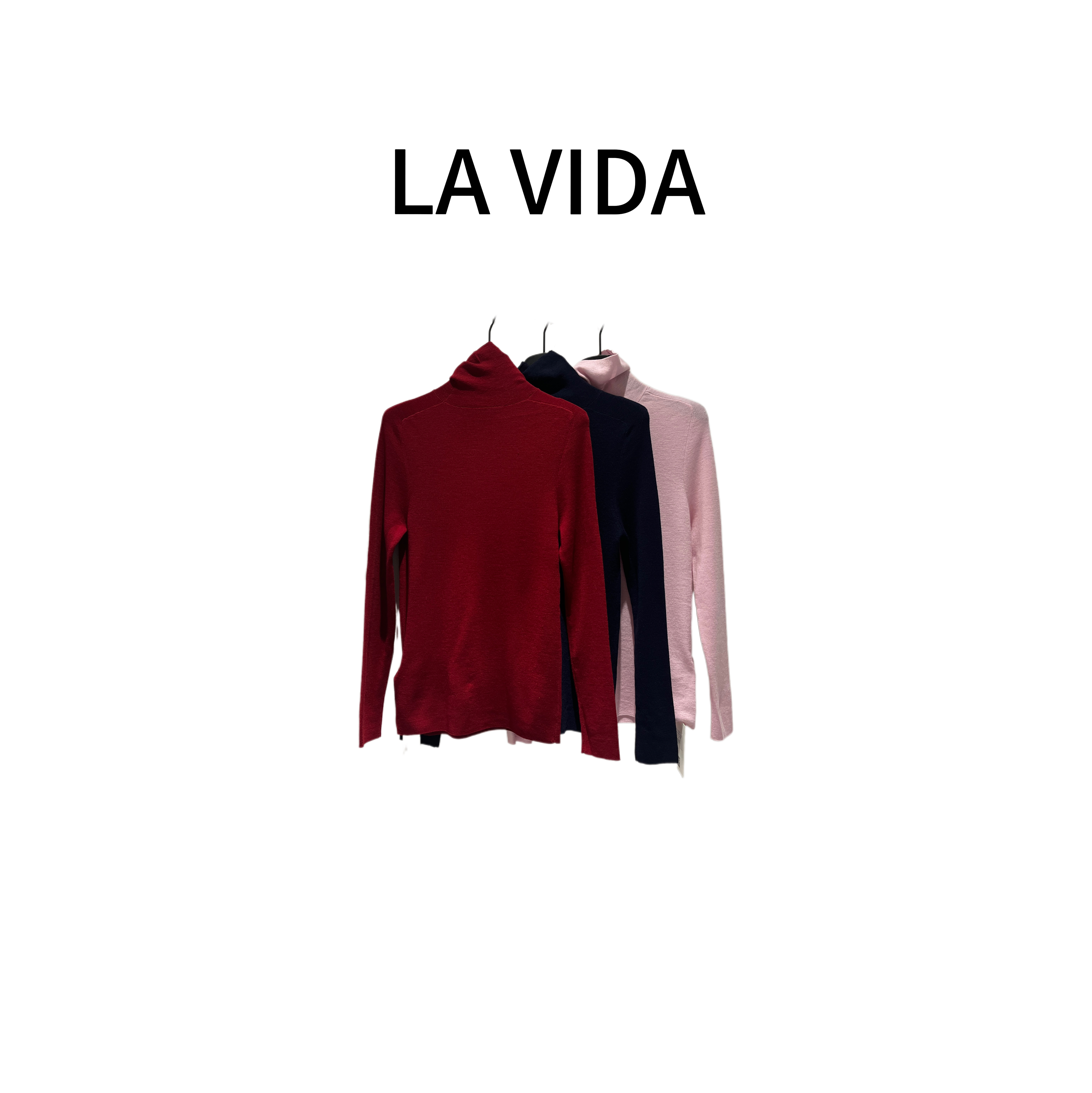 LA VIDA-【扬子纱】100超细精纺羊毛高领打底