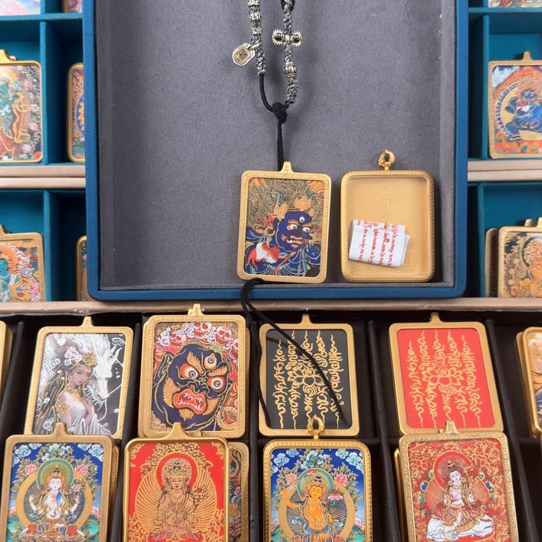 吊坠c**.黑c唐卡黑银绳黄铜